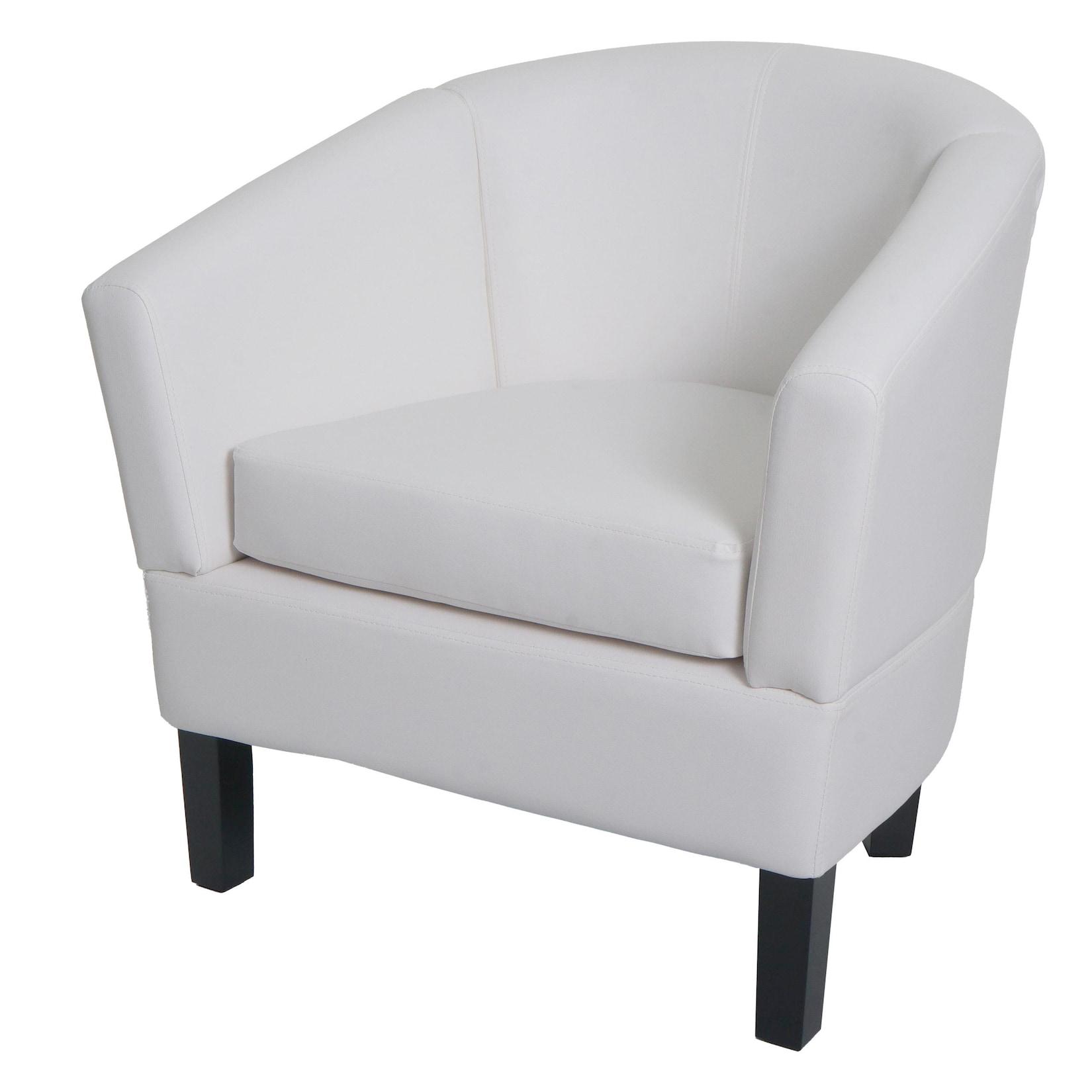 Lounge-Sessel MCW-O17, Sessel Clubsessel Cocktailsessel, MVG-zertifiziert Kunstleder ~ weiß