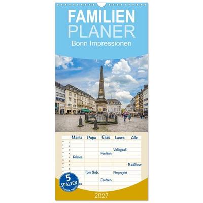 Familienplaner 2027 - Bonn Impressionen mit 5 Spalten (Wandkalender, 21 x 45 cm) CALVENDO