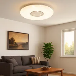 LED Deckenleuchte mit Fernbedienung dimmbar Deckenlampe CCT Farbwechsel Wohnzimmerleuchte Kristalle Sterneneffekt, weiß, Timer, 60W 6000Lm warm-kaltweiß, D 49,3 cm