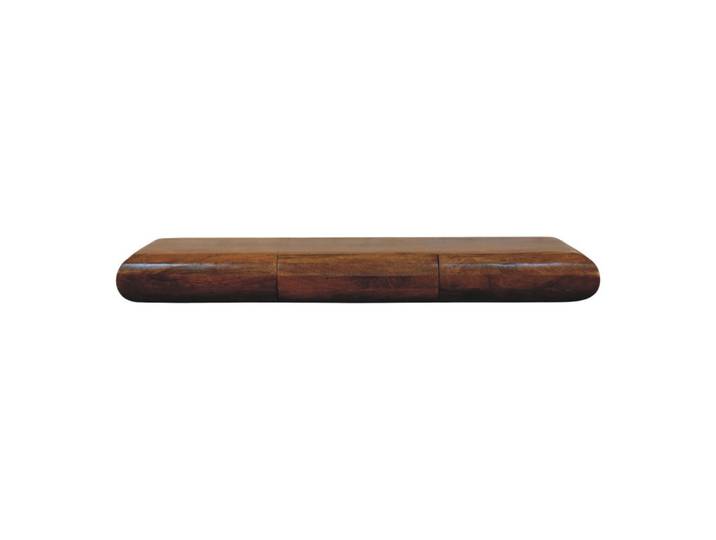 Artisan Furniture Konsolentisch mit Amber-Eichen-Finish, 2 Schubladen, geröstetes Braun, Holz, Echtholz,Mangoholz, Rechteckig, 110x12x32 cm, Wohnzimmer, Regal, Wandregal