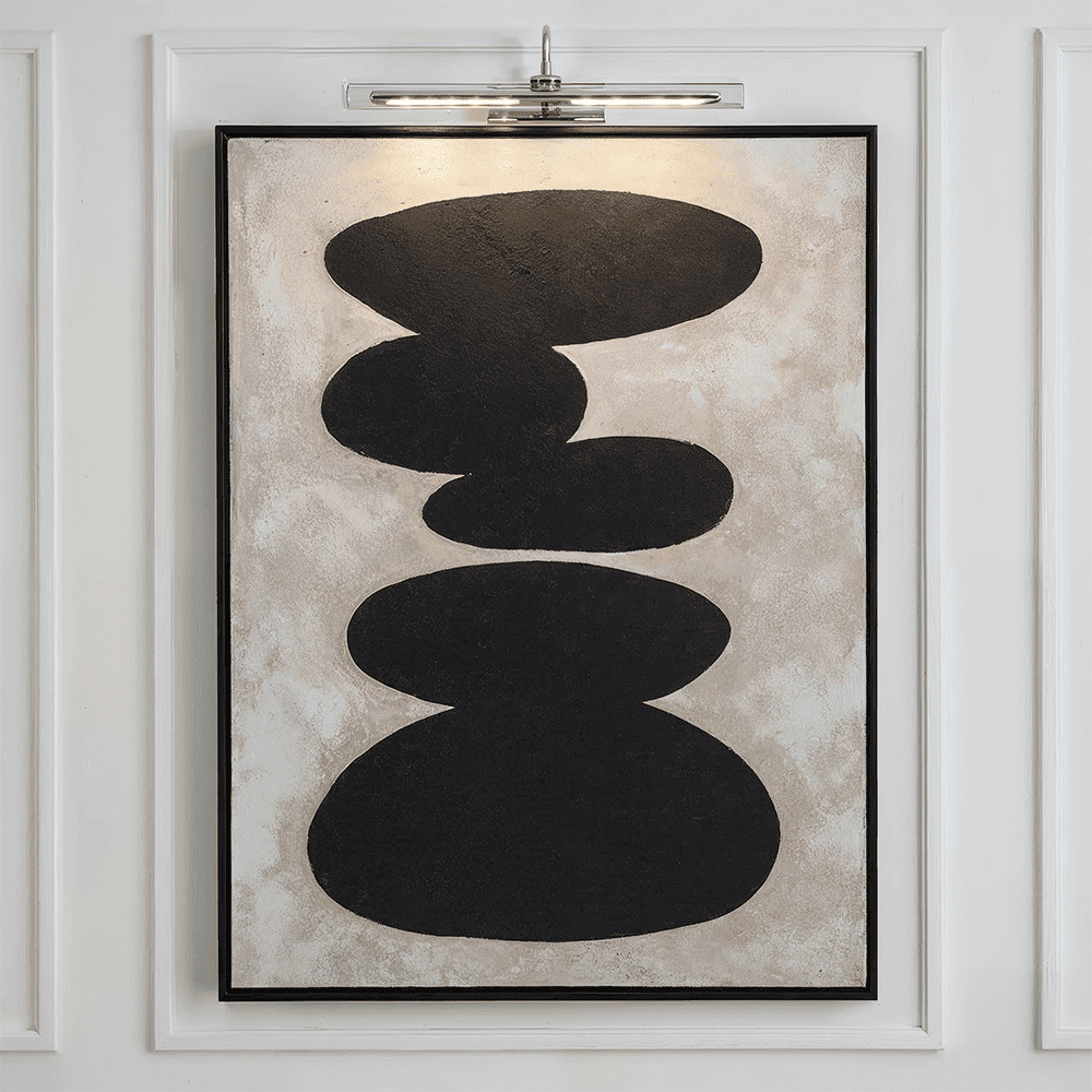 Velvyn Black & Natural Stone Design Canvas Wall Art