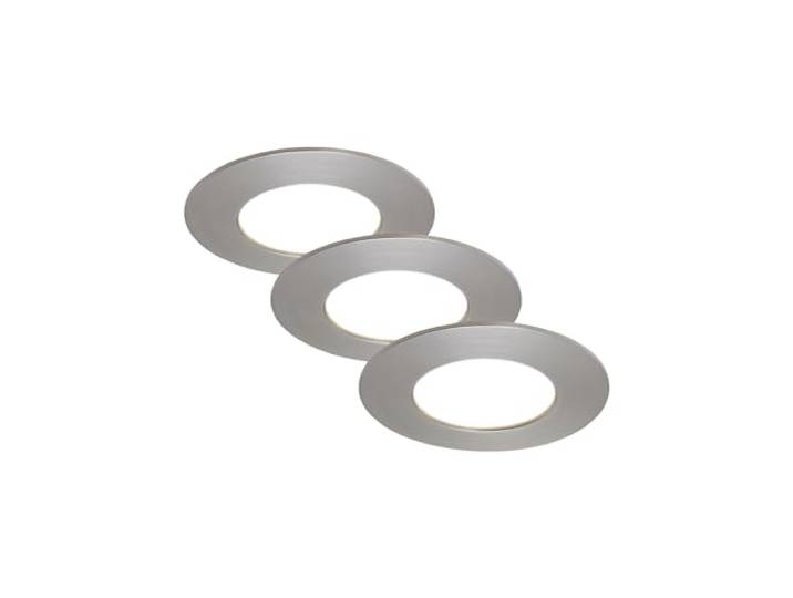 Briloner LED Einbauleuchte Kunststoff 3er Set matt-nickel inkl. LED 6W IP44