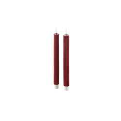 HOME STORY LED Stabkerze  2er Set   , rot , Paraffin,Kunststoff , Maße (cm): H: 20  Ø: 2.2