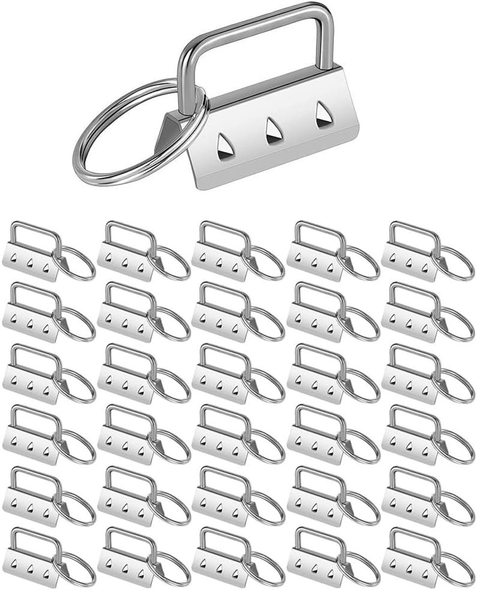 30 stuks onbewerkte sleutelhangers van gegalvaniseerd ijzer met 33mm haken voor DIY projecten