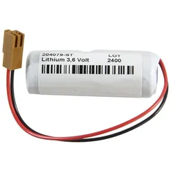 3,6 Volt 3400mAh Lithium Batterie Saft LS17500 A-Zelle mit Kabel und Stecker, 908446 JAE IL-2S-3S, Abmessung 17x50,3mm