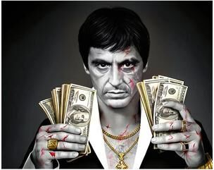 Inspire Select Scarface Tony Montana Canvas Wall Art Gangster Money Poster Print For Modern Home Decor 15.75 23.62 In no Frame