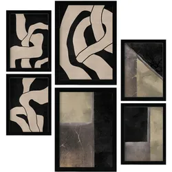POSTER Set Mit 6 Ruhekunst A3 & A4 Schwarzer Rahmen