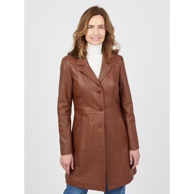 Ledermantel JCC "IK14-2", Damen, Gr. 34, braun, Obermaterial: 100% Lammnappa. Futter: 100% Polyester, Mäntel