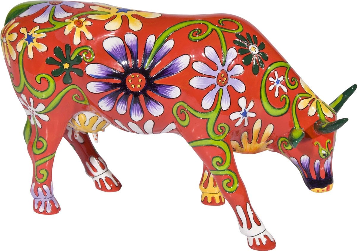 Cow Parade Large Flower Lover Koe voor op tafel