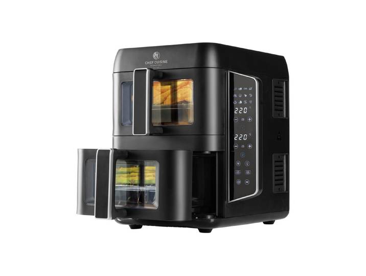 CHEF CUISINE International Heißluftfritteuse Air Fryer Dual Zone, 2400 W, Zwei 4,5-L-Zonen, 12 Programme, SYNC-Funktion, Touchdisplay