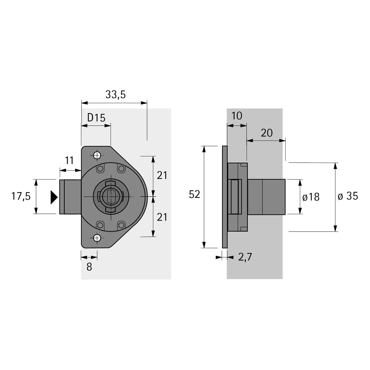 Hettich Zylinder-Rolljalousieschloss Prestige 2000 (46802)