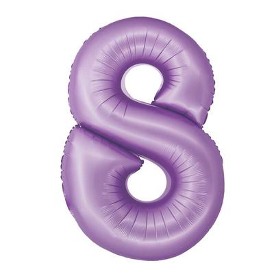XL Folienballon lavendel Zahl 8