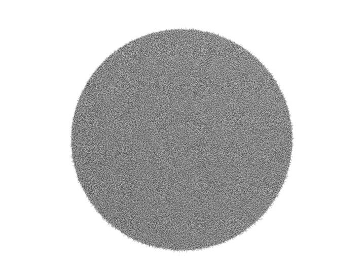 Hochflor Teppich rund 120 cm grau