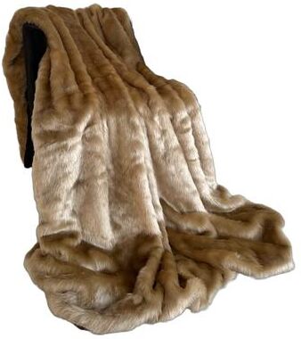Plutus Brands Plutus Brown Gold Rabbit Faux Fur Luxury Throw Blanket