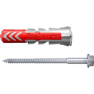Fischer Schrauben-Dübel-Set 553875, Ready2Fix Schließfächer, 10x50mm Universaldübel & Schrauben, 4-teilig