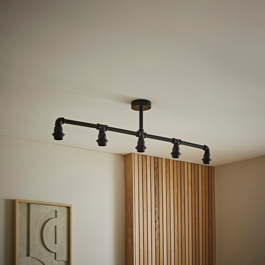 Borough Wharf Hanley Semi Flush Mount Black 20cm H X 102cm W X 20cm D