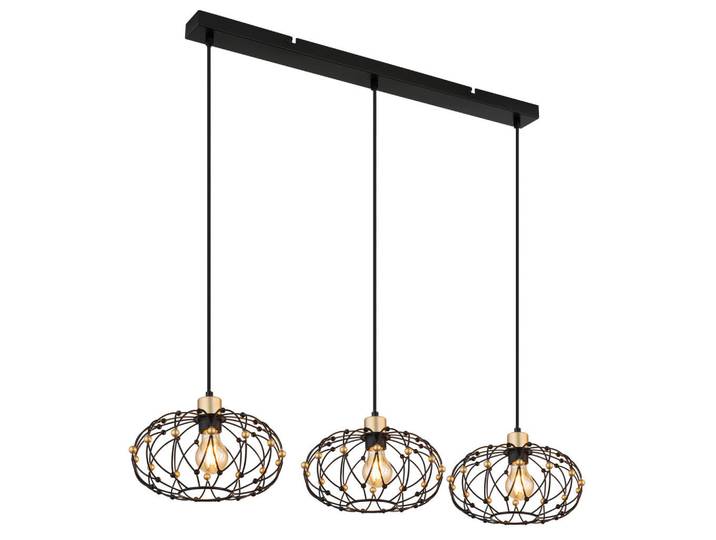 Globo Hängeleuchte, Schwarz, Goldfarben, Metall, Kunststoff, 28x150x95 cm, CE, Lampen & Leuchten, Innenbeleuchtung, Hängelampen, Pendelleuchte