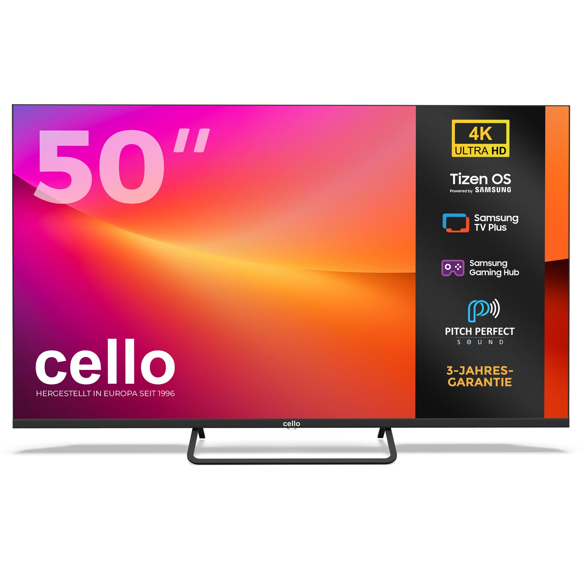 Cello 50 Zoll 4K UHD (3840 × 2160) Smart LED Fernsher mit Triple-Tuner, Pitch Perfect Sound System, WLAN, Bluetooth mit Tizen OS by Samsung
