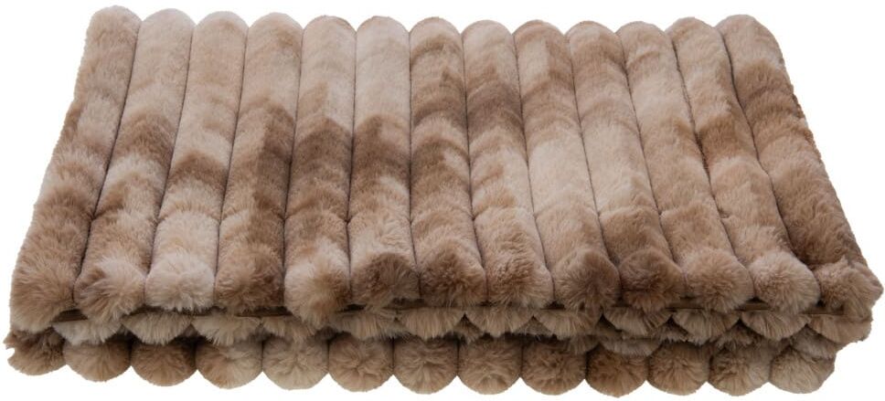 Amadeus Plaid sharpei beige 130x170 cm marron en polyester Beige 2x130x170cm