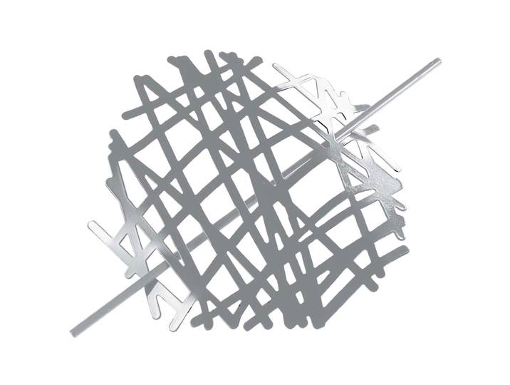 Vorhanghalter Brosche, Dekospange für Vorhänge, grau, Ø 17 cm