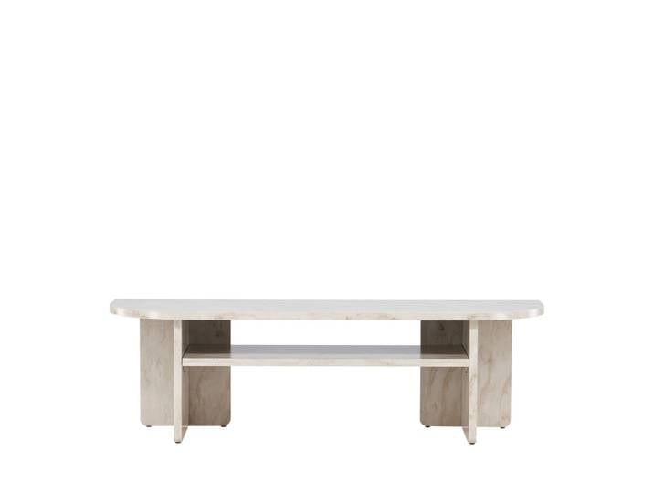 Meuble tv effet marbre l140cm - beige