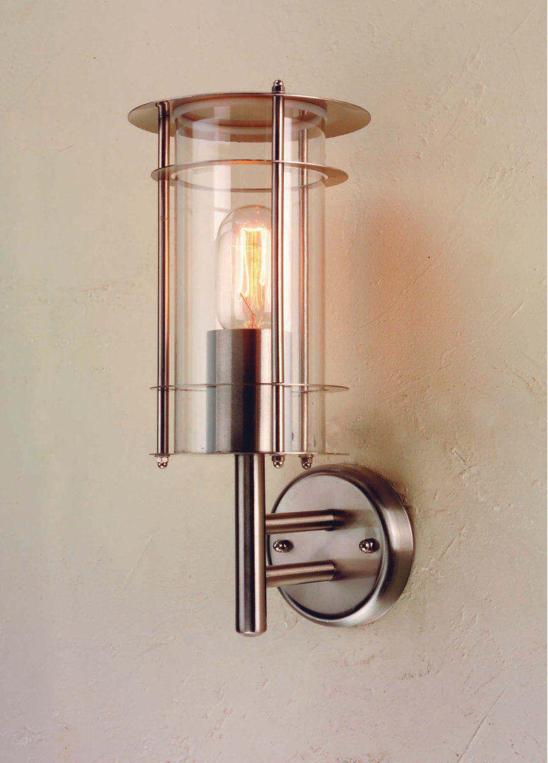 17 Stories Browerville Stainless Steel Outdoor Wall Lantern Stainless Steel 32cm H X 15cm W X 17.4cm D