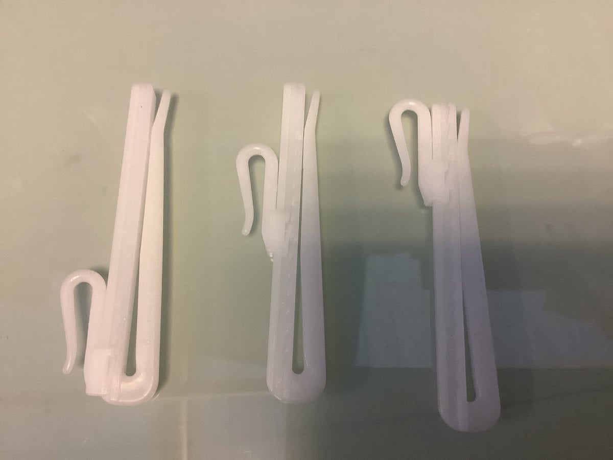 Antex 25 stuks inschuif plooiband haken wit kunststof verstelbaar 9 cm voor 2,5 meter gordijnen