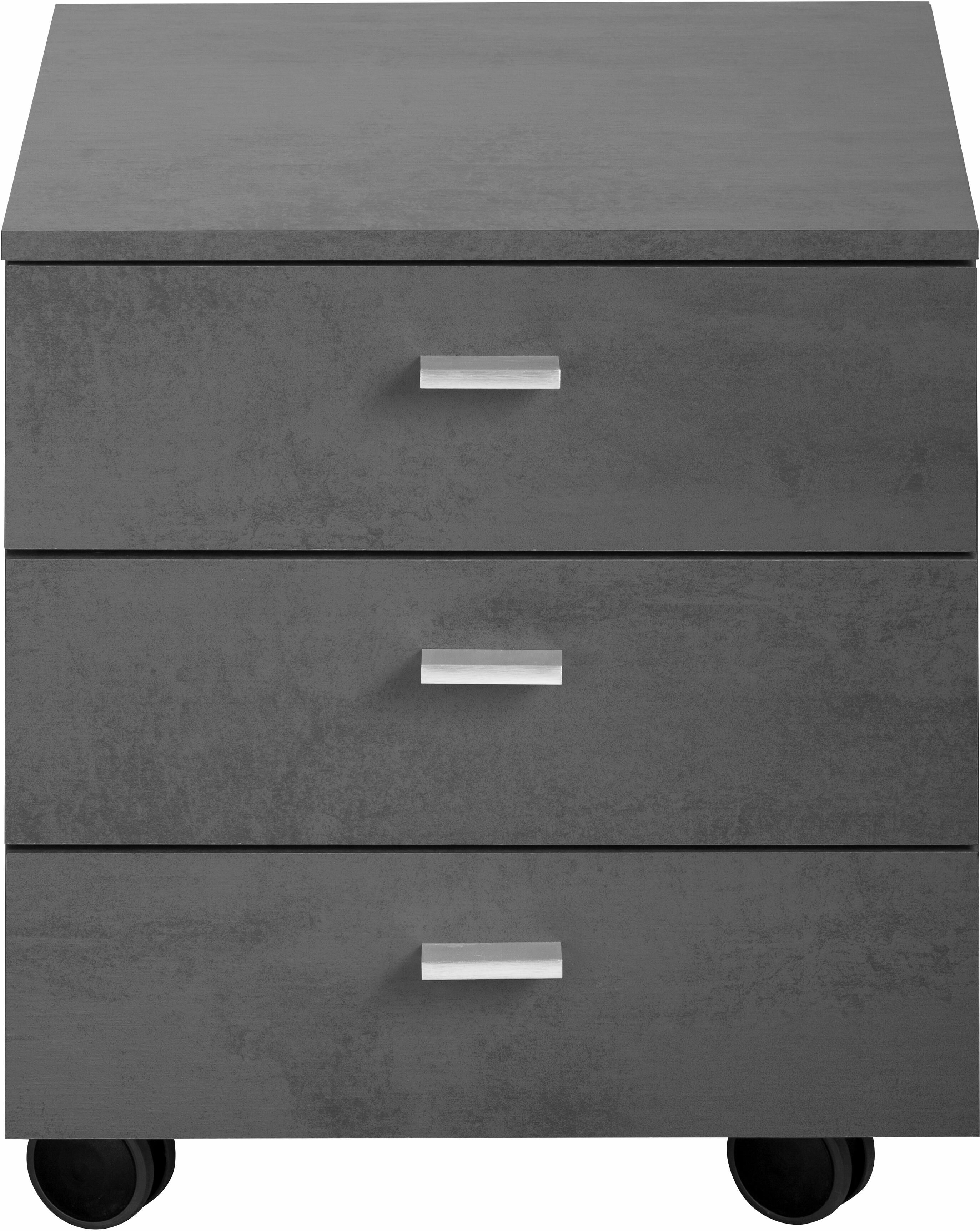 Rollcontainer MÄUSBACHER "Mio", grau (graphit), B:45cm H:51cm T:45cm, Holzwerkstoff, Metall, Rollwagen, Rollcontainer graphit B/H/T: 45cm x 51cm x 45cm