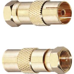 Oehlbach 4402 F-Koax-Adapter vergoldet Anschlüsse: F-Stecker, Koax-Buchse IEC 2 St.