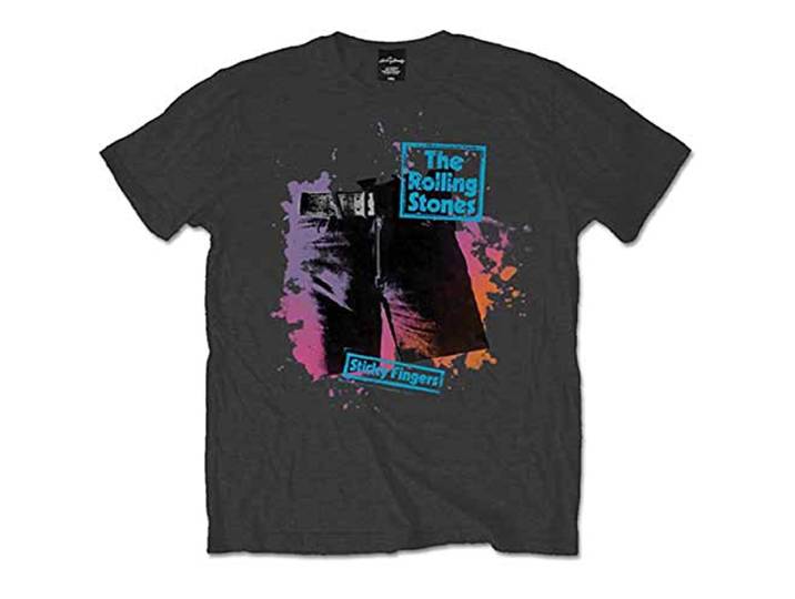 The Rolling Stones T Shirt Sticky Fingers Distressed Logo Officieel Mannen nieuw