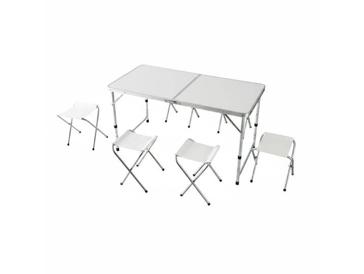 Relaxdays Campingtisch mit 4 Hockern