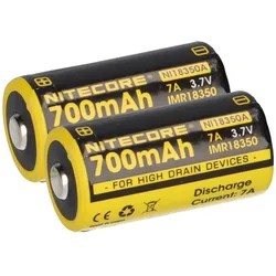 2x Nitecore Li-Ion Akku Typ 18350 IMR (NI18350A) 700mAh für Leuchten
