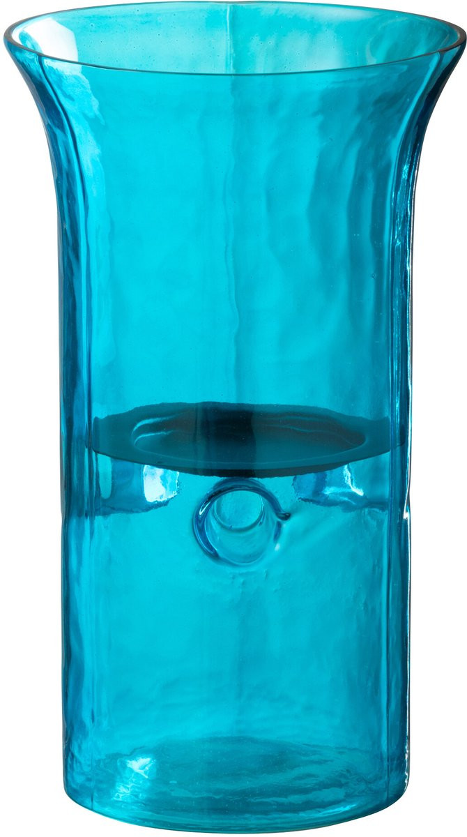 J-line windlicht Tarifa Smal Azuur Blauw Glas