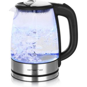 Emerio Wasserkocher WK-119988, transparent, 1,7 Liter, 2200 Watt, mit Glasgehäuse