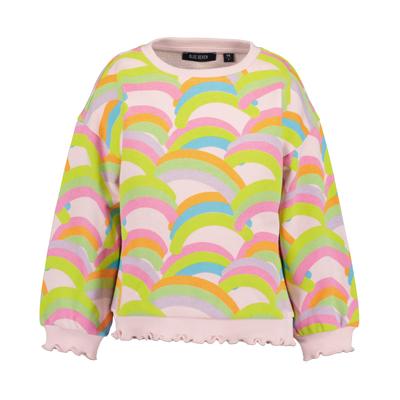 Sweater BLUE SEVEN "Sweatshirt", Mädchen, Gr. 122, bunt (4020, rosa), 100% Baumwolle, normal normal, Rundhals, gerader Abschluss, Sweatshirts Sweater
