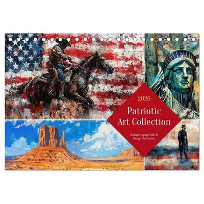 Patriotic Art Collection (Desk Calendar 2026 DIN A5 landscape), CALVENDO 12 Month DeskCalendar