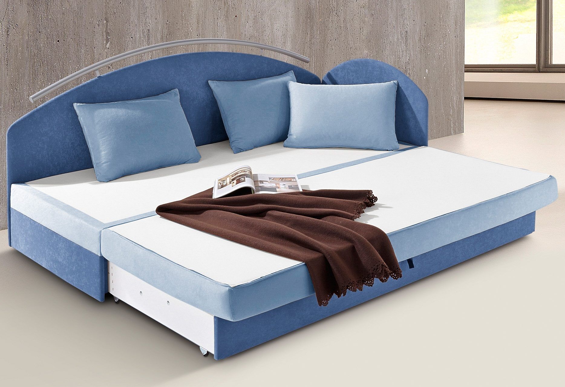 Schlafsofa MAINTAL, blau, Sofas, Schlafsofa blau Einheitsgröße