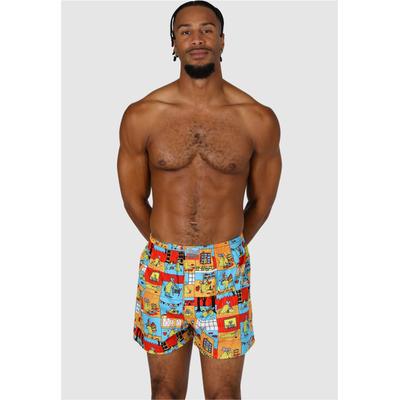 Boxershorts LOUSY LIVIN "Unique", Herren, Gr. L, 3 Stk., bunt (blau), 100% Baumwolle, Unterhosen, mit elastischem Bund für bequemen Sitz