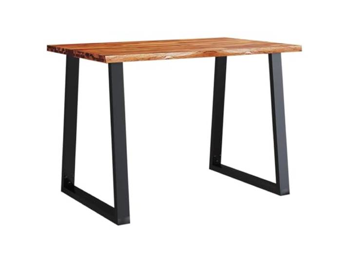 GPUTYGHN Esstisch Baumkante 110x70x75 cm Massivholz Akazie Akazien-Massivholz Tischplatte, U-Beine pulverbeschichteter Stahl, Esszimmer Küche, industrieller Stil