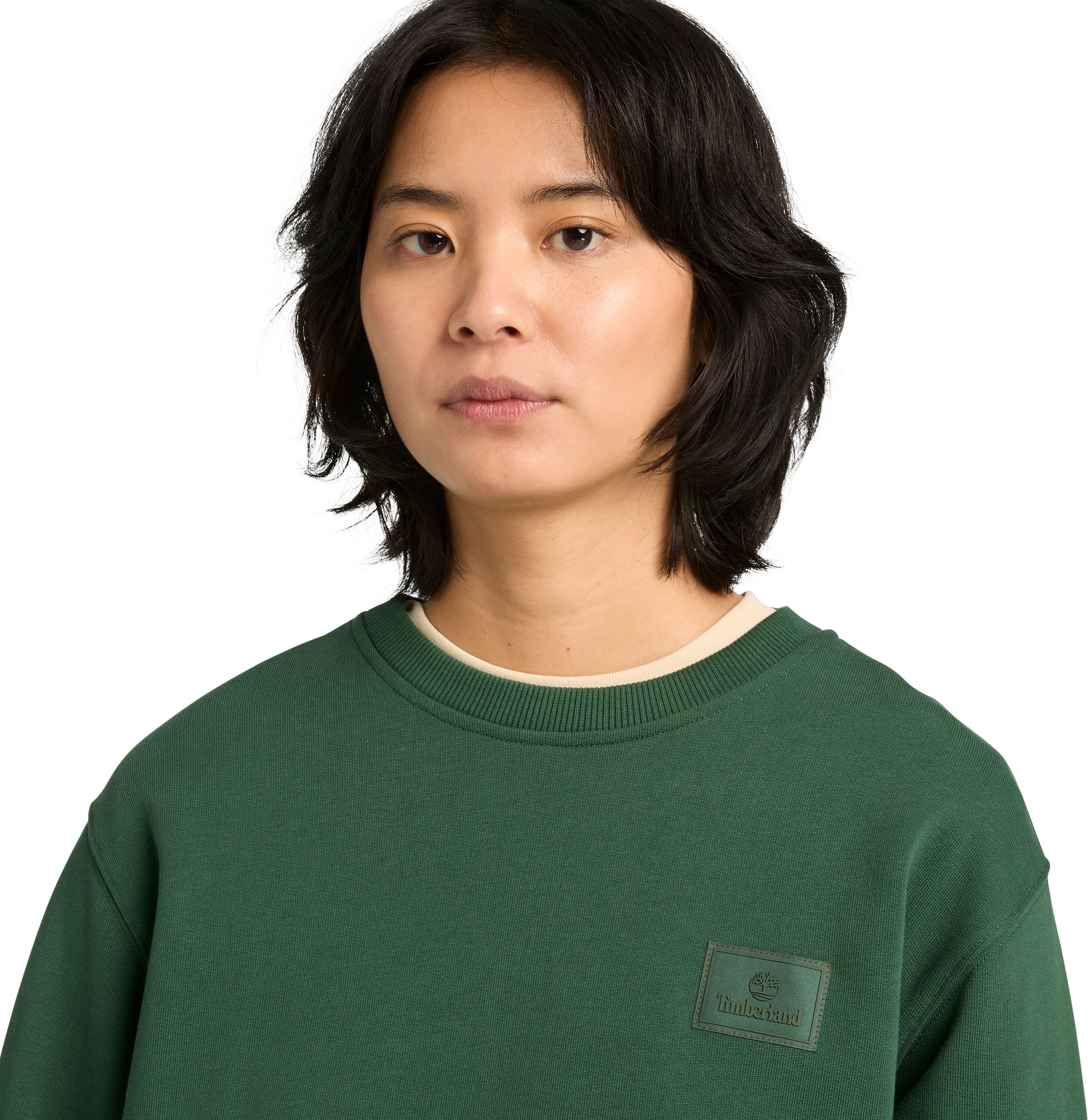 Sweatshirt TIMBERLAND "Silicon Badge (LB) Crew Neck", Herren, Gr. XXL, grün (pineneedle), Obermaterial: 100% Baumwolle, Sweatshirts Sweatshirt, Langarm-Design, für Erwachsene, aus Baumwolle, bequemer Schnitt pineneedle XXL