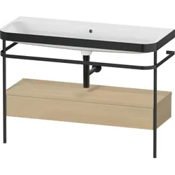 Duravit Happy D.2 Plus Möbelwaschtisch-Kombination HP4744N71710000 117,5x49cm, mit Metallkonsole, ohne Hahnloch, mediterrane Eiche