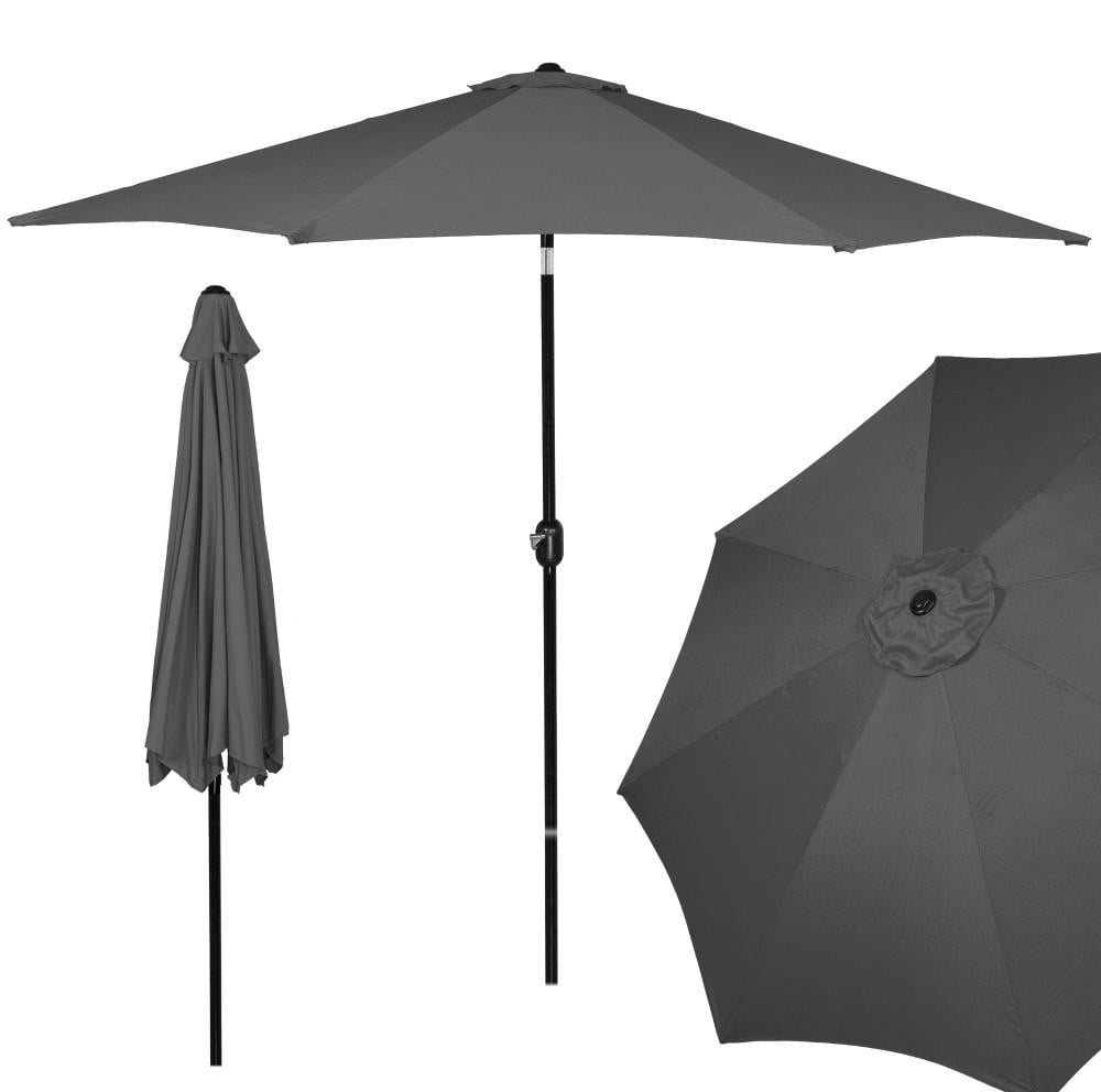 Springos Kantelbare Parasol met Ventilatie - Antraciet - Ø300 cm