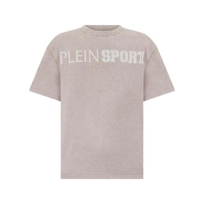 T-Shirt PLEIN SPORT "Scratch", Herren, Gr. M, 06, beige, Obermaterial: 100% Baumwolle, Shirts T-Shirt