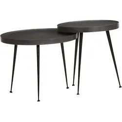 vidaXL Couchtisch 2 Stk. Schwarz Holzwerkstoff