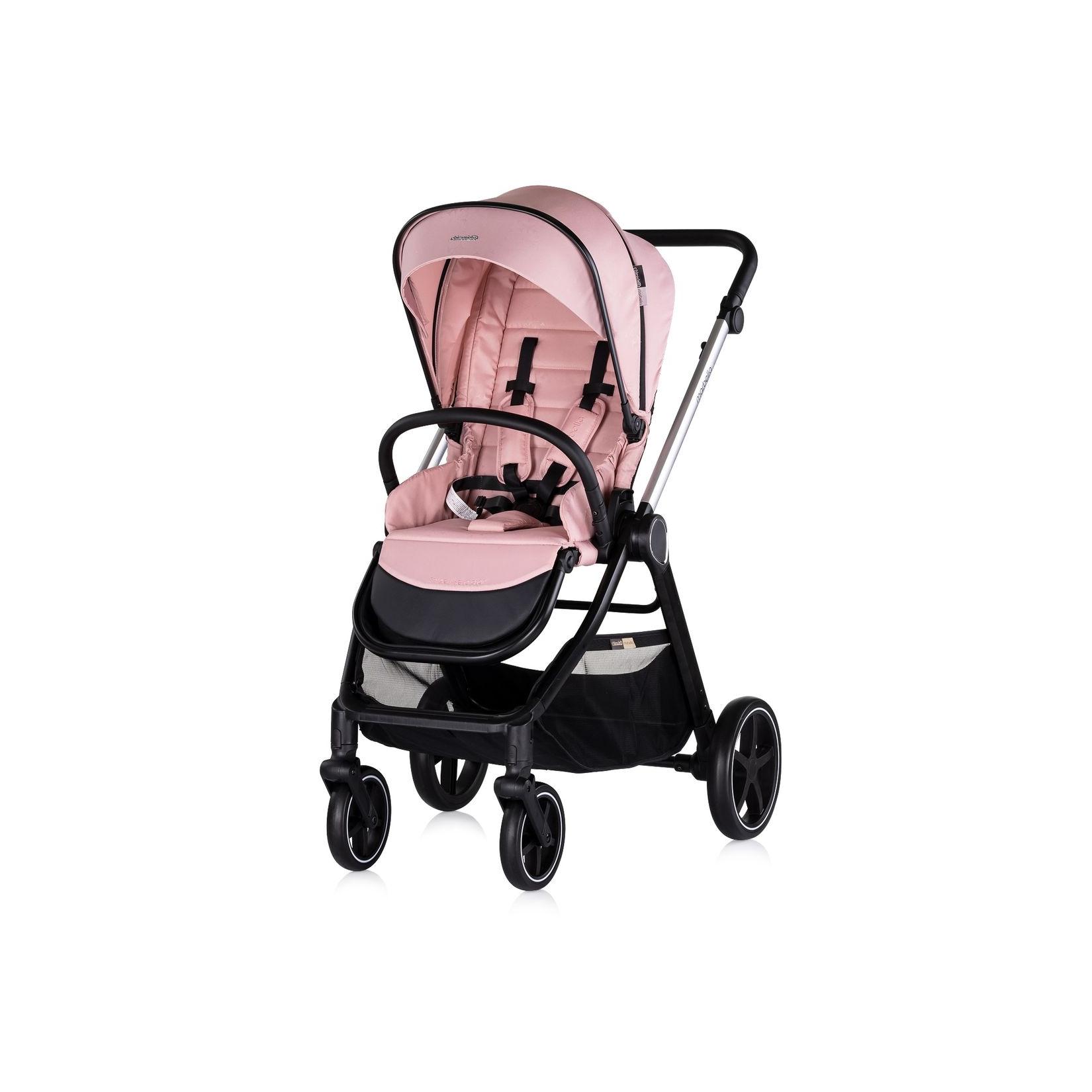 Chipolino Kombikinderwagen 3 in1 Marbella Fußabdeckung Einlage i-Size Babyschale rosa