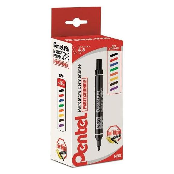 Pentel N50-8 Textmarker 8 Stück Multi Tip Typ (8x) (N50-8)