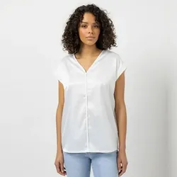 STEFFEN SCHRAUT Shirt V-Ausschnitt Materialmix leger weit