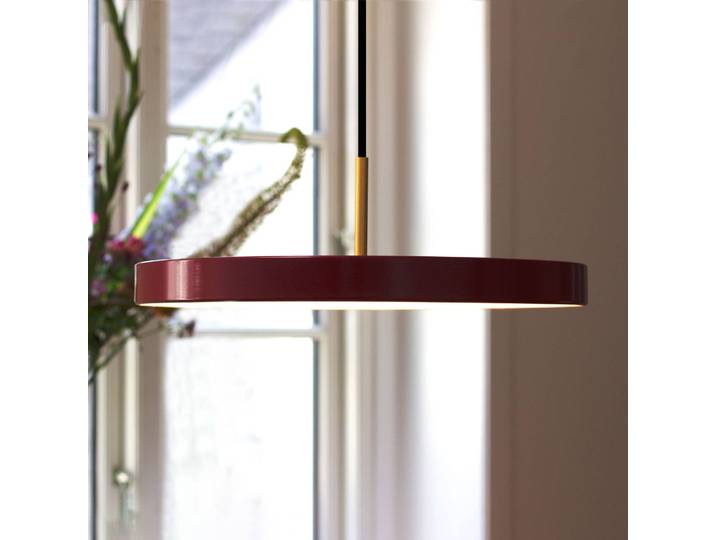 UMAGE Hängeleuchte Asteria medium, dimmbar, rot, für Wohn- / Esszimmer, Aluminium, Design
