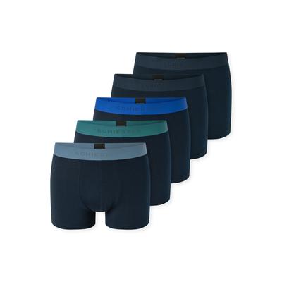Boxershorts SCHIESSER "95/5 Multipacks", Herren, Gr. 6, Single Jersey, blau (928, sonstiges), Single Jersey, Obermaterial: 95% Baumwolle, 5% Elasthan, körpernah, Unterhosen, ohne Eingriff, angenehm weich