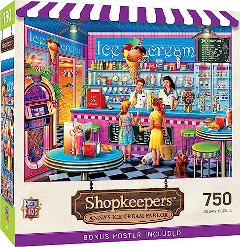 MasterPieces Legpuzzel voor volwassenen en familie - Anna's Ice Cream Parlor - 750 stukjes